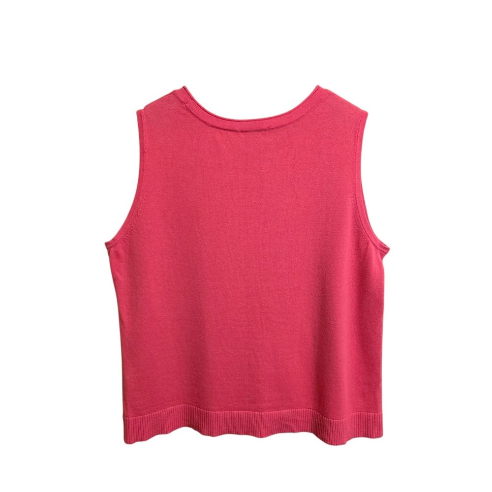 CJ Banks Women's Sweater Vest Size 1X Coral Sleeveless Round Neck Cable Knit - Picture 2 of 6